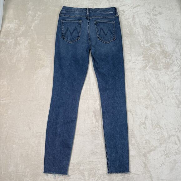 Mother Denim The Looker Ankle Fray Jeans In Need For Speed Wash Size 28 Blue - Picture 5 of 11